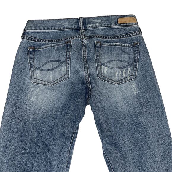 Vintage Y2K Abercrombie & Fitch Low Rise Bootcut Distressed Jeans Sz 2 Short - Picture 10 of 11